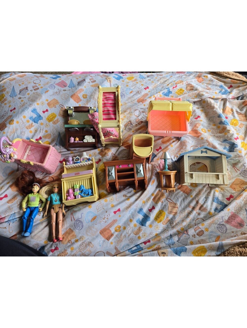 Vintage Fisher Price Misc Loving Family 12 pieces